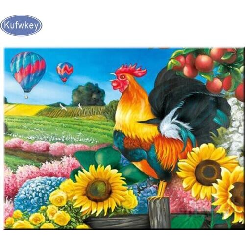 Diy Diamond Embroidery animal,5d Diamond painting"chicken"picture full square Diamond mosaic painting rhinestone Needlework