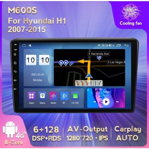 IPS HD 1280*720 Android 11 Car GPS Navigation DVD Multimedia Player for Hyundai H1 2007-2015 Stereo Player Carplay AUTO WIFI BT