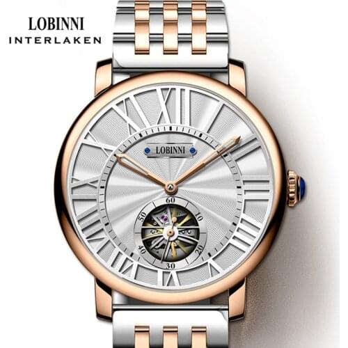 LOBINNI Top Brand Luxury Sapphire Glass Waterproof Watch Seagull Movement Men Watches Men Watches Automatic Mechanical Watch