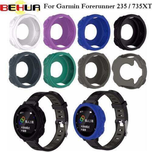 BEHUA High-quality Silicone Wristband Bracelet Protector Case Cover for Garmin Forerunner 235 / 735XT GPS Watch Shell Cases