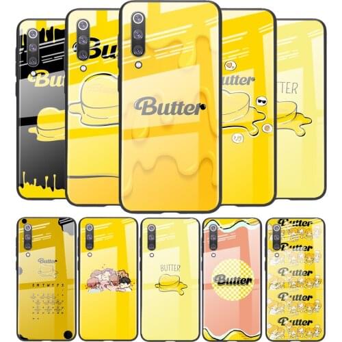 Tempered Glass Cover Butter Yellow Korea For Xiaomi Mi 11 11i 10T CC9E 9T Note 10 Ultra Pro Lite 5G Phone Case