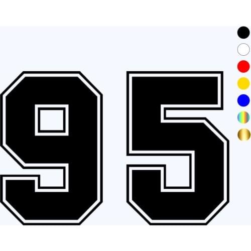 CK3227# Number 95 reflective funny car sticker vinyl decal waterproof car auto stickers silver/ black for bumper