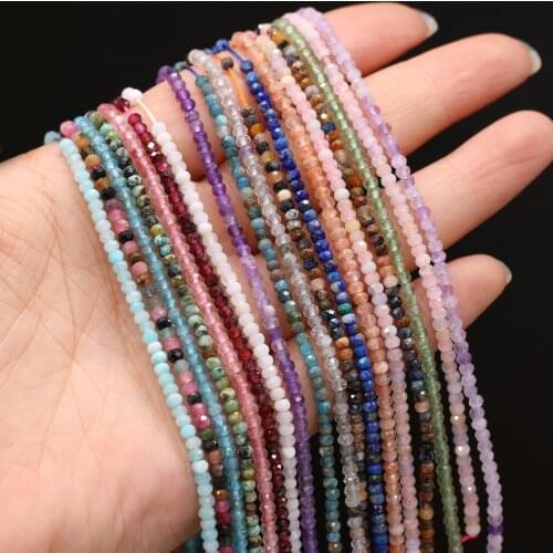 Natural Stone Bead Faceted Isolation Beads Olivine/Apatite/Pyrite/Tourmaline For Jewelry Making DIY Necklace Bracelet Accessory