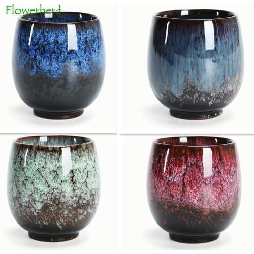 Ceramic Porcelain Tea Cup Teaware Junyao Glaze Single Cup Large Hand Warmer High Cup Semi-manual Tianmu Drawing Master Cup