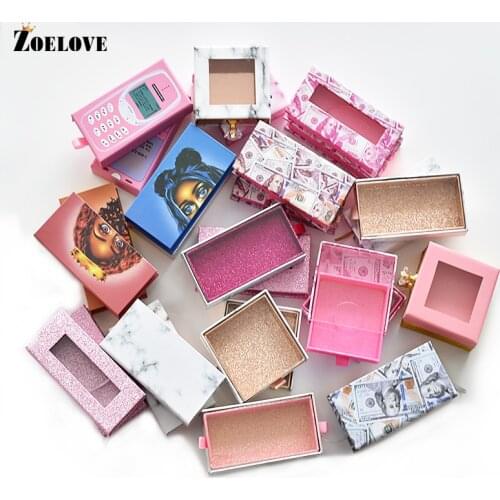 Lashes Packaging Box Vendor 5PCS Makeup Boxes Eyelash Packaging Lash Cases Bulk 25mm Mink Lashes Box Wholesale Mink Eyelashes