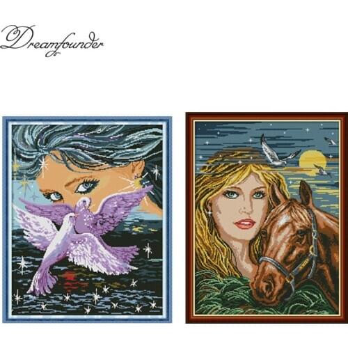 Beauty series cross stitch kit aida 14ct 11ct count print canvas stitches embroidery DIY handmade needlework
