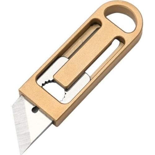 Mini Knife Small Sharp Cutter Titanium Alloy Box Cutter Knife Portable Key Ring Pendant Stainless Steel Outdoor Survival Tools