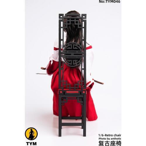 Mnotht 1/6 Scale Retro Plastic Chair Model for 12in Action Figure Scene Accessories Toys Collection DIY