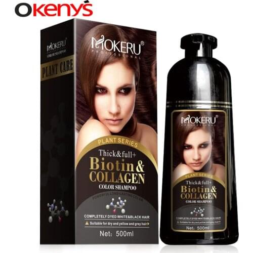 Mokeru Organic Natural Fast Hair Dye 500ML Plant Essence Black Hair Color Dye Shampoo For Cover Gray White Hair fast shipping