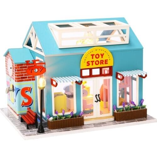 Diy Dollhouse Kit Miniature Building Kits Toy Store Roombox Wooden Little House For Children Birthday Gift Doll House Furniture