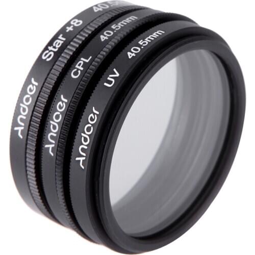 Andoer 40.5mm Filter Set UV + CPL + Star 8-Point Filter Kit with Case for Canon Nikon Sony DSLR Camera Lens