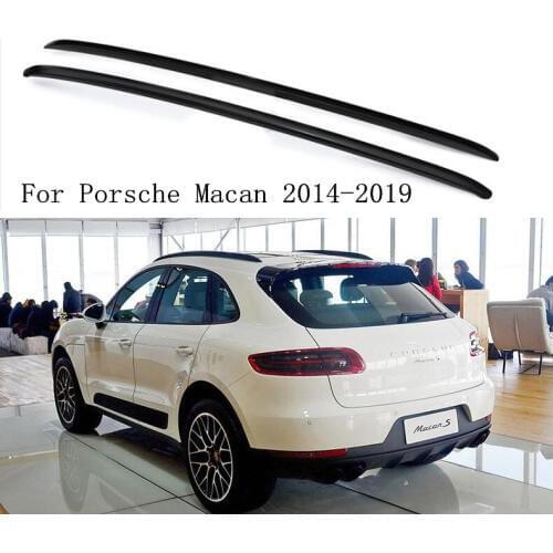 Aluminum alloy Car Roof Rails Rack Carrier Bars Silve/Black Fits For Porsche Macan 2014-2019