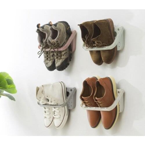 Wall Hanging Plastic Shoes Rack Folding Hanging Shoe Shelf Holder Organizer with Foldable Design