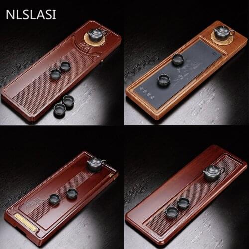 Natural overall Wooden Tea Tray Chinese tea table Tea Set Board High Quality Double-use solid wood serving tray Accessories