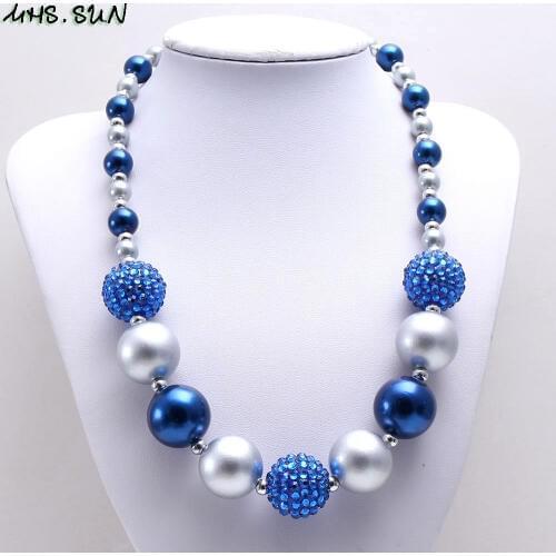 MHS.SUN Newest DIY kids girls chunky bubblegum beaded necklace fashion boys jewelry children chain necklace choker gift 1PC
