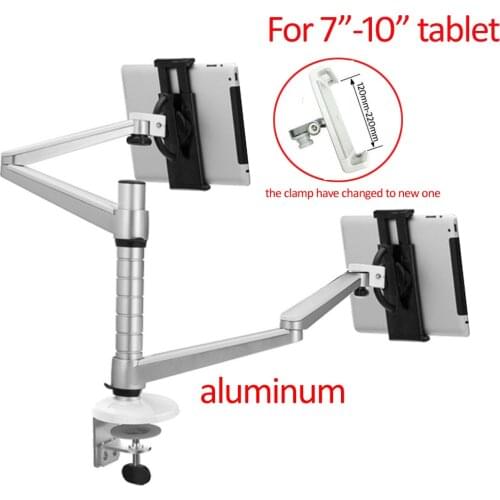 New OA-19X aluminum alloy 2 In 1 Bracket adjustable Dual Arm double tablet desktop stand Holder For 7"-10" phone pad