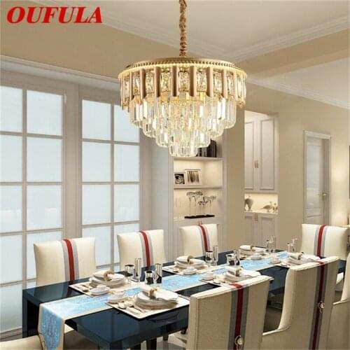 OUFULA Chandelier Lighting Pendant Lamp Postmodern Gold Luxury Home LED Fixture for Living Dining Room