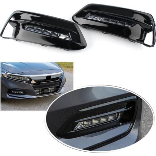 2Pcs Car Front Bumper LED Fog Light Assembly LED Daytime Running Lights DRL For Honda 10th Accord 2018 2019