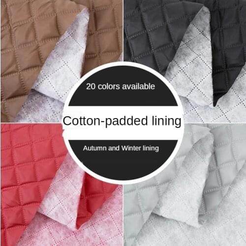 Lining Fabric Quilted Thickened Cotton Wool Coat Clothing Jacket Brocade for Sewing Autumn and Winter Diy Black White Polyester