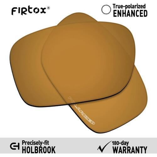 Firtox Anti-Seawater Polarized Lenses Replacement for-Oakley Holbrook OO9102 Sunglasses (Lens Only) - Bronze Golden Mirror