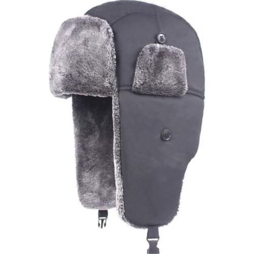 Size 58cm Thick Winter Velvet Earflaps Bomber Hats Windproof Fleece Ski Hats Hunting Camping