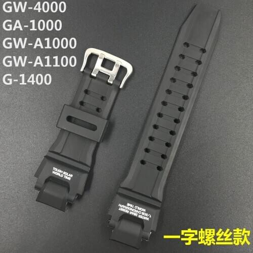 Black Replacement Watch Band Strap Silicone Watchband For Casio G-Shock GA-1000/1100 GW-4000/A1100/A1000 G-1400 Watch Accessorie