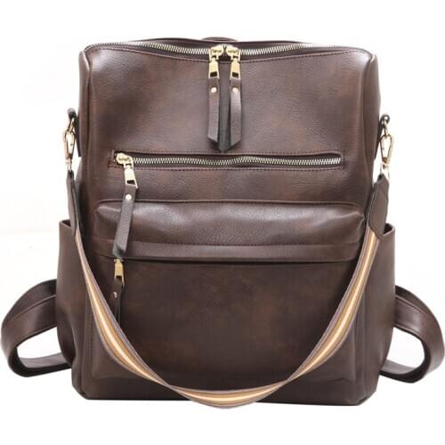 Luxury Woman Bags PU Leather Anti-Theft Girls Ladies Backpack Tote Teenage Causal Shoulder Handbag Portable School Daily Pack