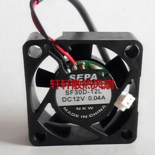 SF30D-12L 3CM 12V 30*30*10 0.04A 2 line hydraulic fan with a hydraulic fan