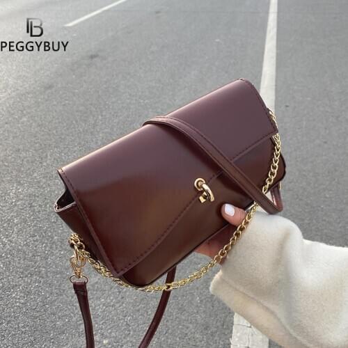 PU Leather Crossbody Bag Simple Solid Color Summer Lady Shoulder Handbags Female Simple Totes for Women 2020 Trend