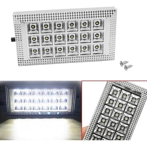 18 SMD 12V Square Shape LED Light Car Light Source Van Bus Interior Ceiling Dome Roof Light Lamp Bright White Reading Lights
