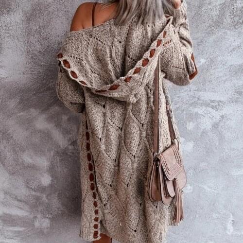 Sweaters for Women 2021 Spring Autumn New Knitwear Cross-Border 2021 Brown Casual Long-Sleeved Cardigan Sweater Womens Sweaters