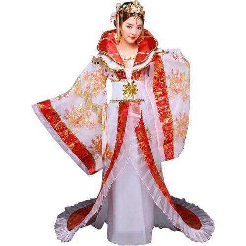High qualtiy Princess queen royal trailing ancient costume hanfu Dress stage photography Vintage Chinese Style Embroidery Outfit