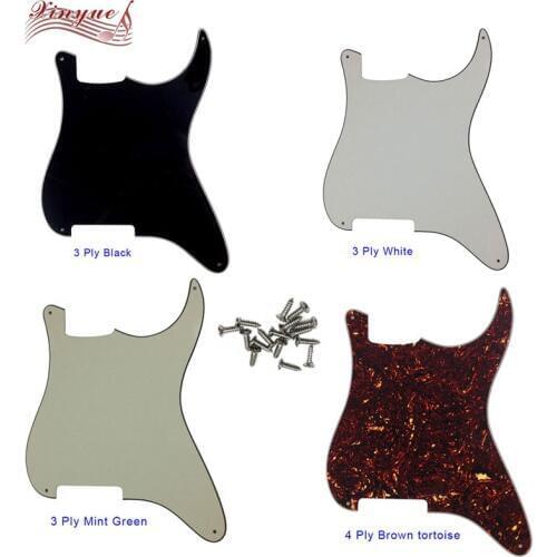 Pleroo Guitar Parts - For US 4 Mounting Screws Hole Standard St Blank Strat Guitar Pickguard Multiple Colors Available