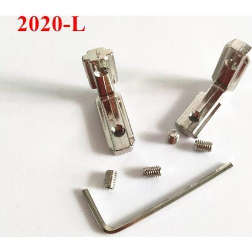 10Pcs 20 series L Shape Type Interior Inner Corner Connector Joint Bracket for 2020 Aluminum Profile with slot 6mm with screw