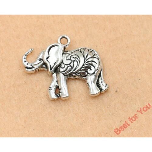 10pcs Tibetan Silver Tone Elephant Charms Pendants Jewelry Diy Handmade Making 25x22mm