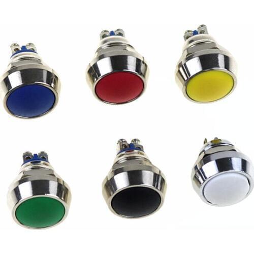 12mm momentary metal push button switch Colored switches Spherical Stainless Steel Car Modification Horn Doorbell Switch