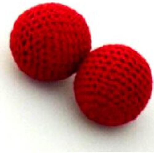 2Pcs Red Chop Cup Balls(one magnetic + one normal,Diamter 2.5cm) Magic Tricks Fun Close Up Gimmick Props Accessories Ball Magia
