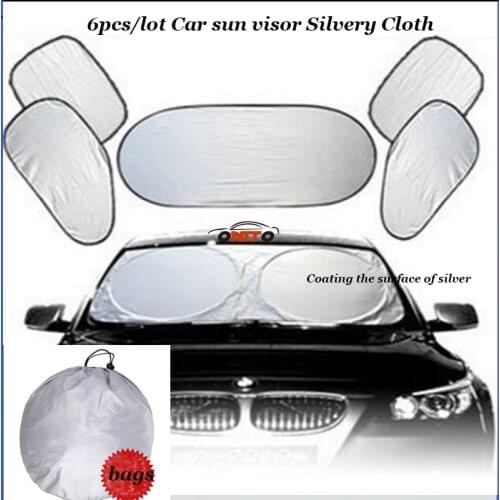 6pcs Car Sun Visor Set Front/Rear/Side Window Screen Automobiles Accessories Anti UV Cloth for Honda Mazda Toyota
