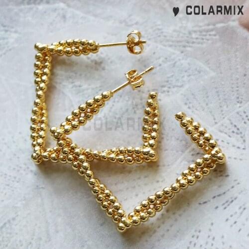 8 pairs Big heart Square earrings Gold hoop earrings heart jewelry fashion jewelry accessories for women 51104