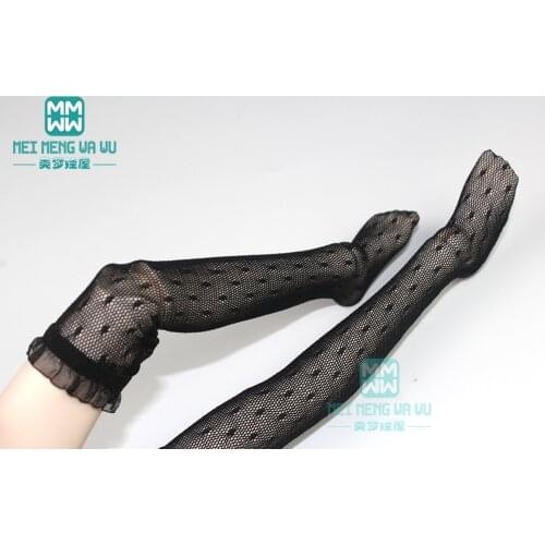 BJD accessories for 1/3 1/4 1/6 BJD SD DD doll fashion black polka dot socks, net stockings, lace stockings