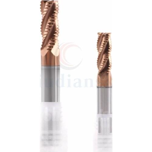 HRC55 4-blade rough milling cutter Carbide corrugated rough leather knife for steel CNC lathe Milling turning tool corn end mill