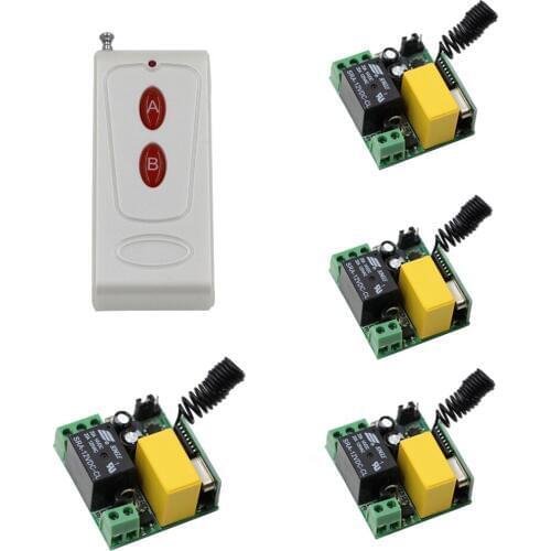 Innovative Products RF Wireless Remote Control AC 220 V 10 A 1 Channel 4 Receiver + 1Transmitter Intelligent Home Appliances
