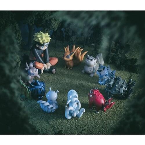 6CM New Naruto Anime Classic Character Uzumaki Naruto Model Doll Bijuu Kurama Doll Accessories Childrens Gift Toys Collectibles