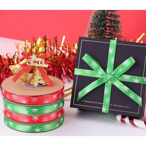 Ribbon Satin Ribbon Gift Wrapping Rope Printing Ribbon Christmas Birthday Gift Box Lace Sturdy Portable Ribbon