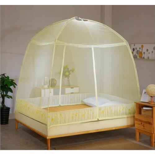Summer Bi-parting Folding Mesh Insect Bed Mongolian Yurt Folded Mosquito Net King/Queen Size Bedding Canopy Curtain Dome Tent