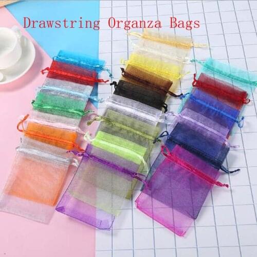 100pcs/Lot 24 Color Organza Bags 20x30 25x35 30x40 35x50cm Drawstring Bags Jewelry Packaging Bags Ragdoll Toy Gift Packing Pouce