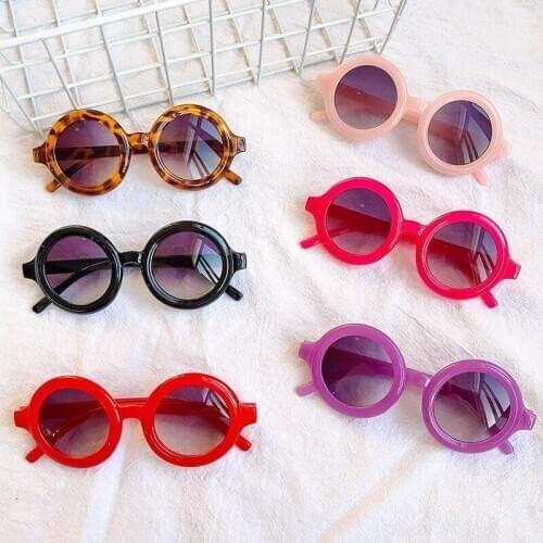 1-4 Years Baby Retro Cute Round Child Sunglasses Plastic Pink Kids Sunglasses Boys Girls Sun Glasses Wholesales Gafas Hombre
