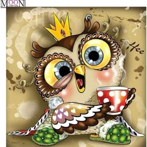 MOONCRESIN DIY Diamond Embroidery Lovely Cartoon Owl Diamond Painting Cross Stitch Full Square Drill Rhinestone Mosaic Decor Art