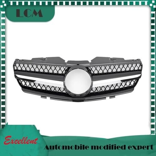 SL Style Front Bumper Racing Grille For-Mercedes For-Benz SL-class R230 2002-2005 with Emblem