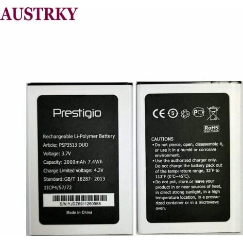 New PSP3513 DUO 2000mAh Battery Replacement For Prestigio WIZE V3 PSP3513DUO Mobile Phone Bateria Batterij + Tracking Code